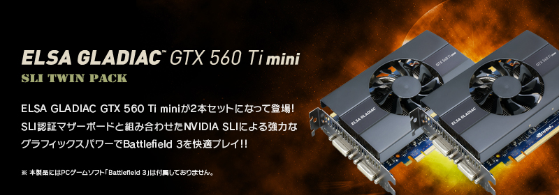 ELSA GLADIAC GTX 560 Ti mini SLI TWIN PACK - 株式会社 エルザ ジャパン
