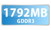 大容量超高速GDDR3メモリ 1792MB搭載