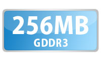 大容量超高速GDDR3メモリ 256MB搭載