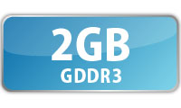 大容量超高速GDDR3メモリ 2GB搭載