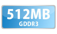 大容量超高速GDDR3メモリ 512MB搭載