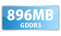 大容量超高速GDDR3メモリ896MB搭載