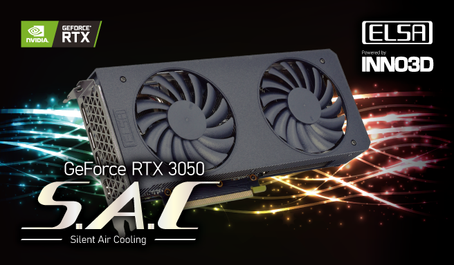 22919円 日時指定 ELSA GeForce RTX 3050 S.A.C GD3050-8GERS 搭載 グラフィックスカード