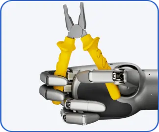 複数関節の連動による高度な道具の運用