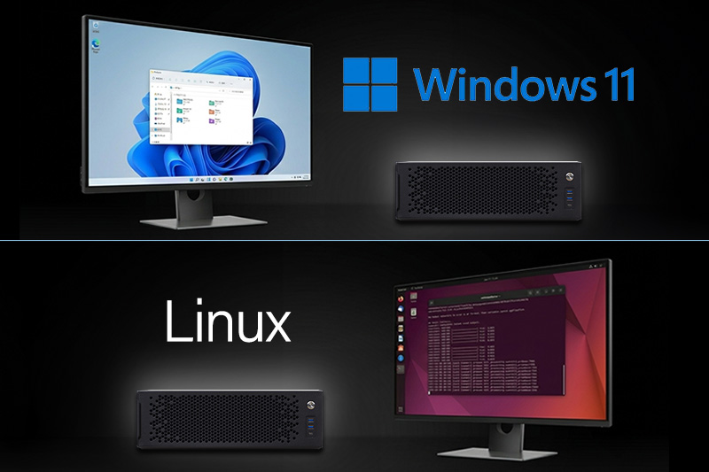 選べるOS Windows 11 Pro、Linux