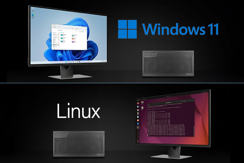 選べるOS Windows 11 Pro、Linux